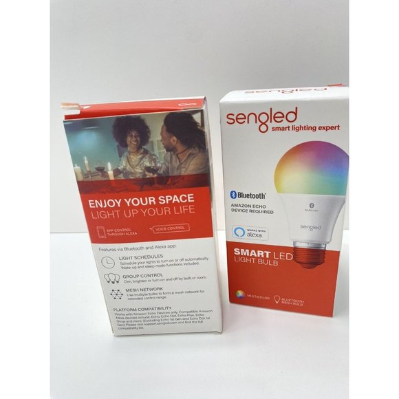 2 SENGLED SMART LIGHT BULB BLUETOOTH MESH COLOR CHANGING LED ALEXA 2 Bulbs - Picture 3 of 7